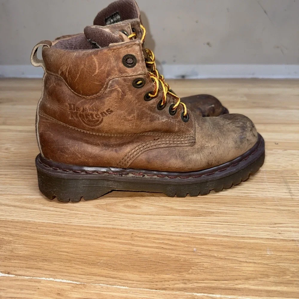 VTG Dr Martens 8283 Made In England Brown Leather Chunky Doc Martins Sz. 5